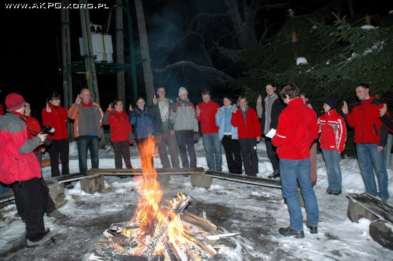Blachowanie nowych Przewodników z kursu 'Kolejarzy’ w Rycerce Kolonii u szanownego Andrew